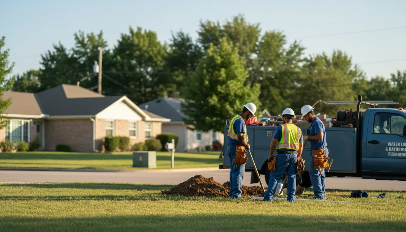 Residential water line and bathroom plumbing service in Chester, TX